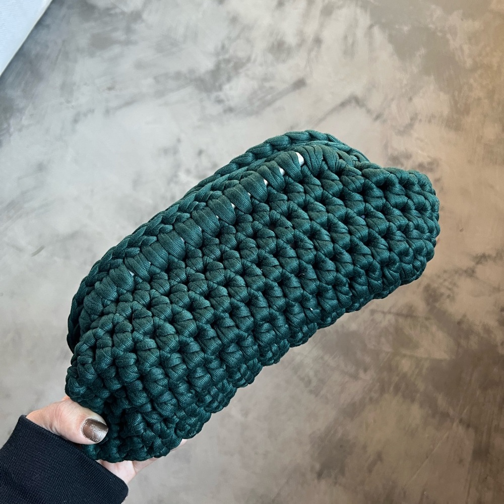 Elegant Green Woven Clutch